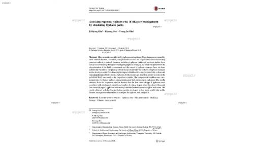 Assessing regional typhoon risk of disaster management by clustering typhoon paths